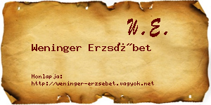 Weninger Erzsébet névjegykártya